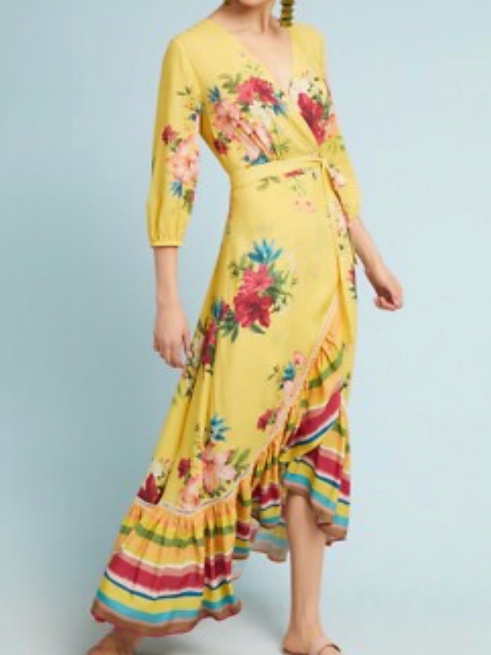 Farm Rio Marketplace Wrap High-Low Dress Sz L